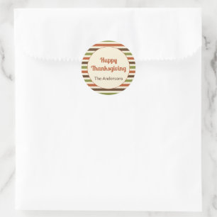 Sticker Rond Bon thanksgiving Automne Couleurs Rayures