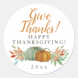 Sticker Rond Bon thanksgiving Citrouille
