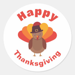 Sticker rond bon thanksgiving classique
