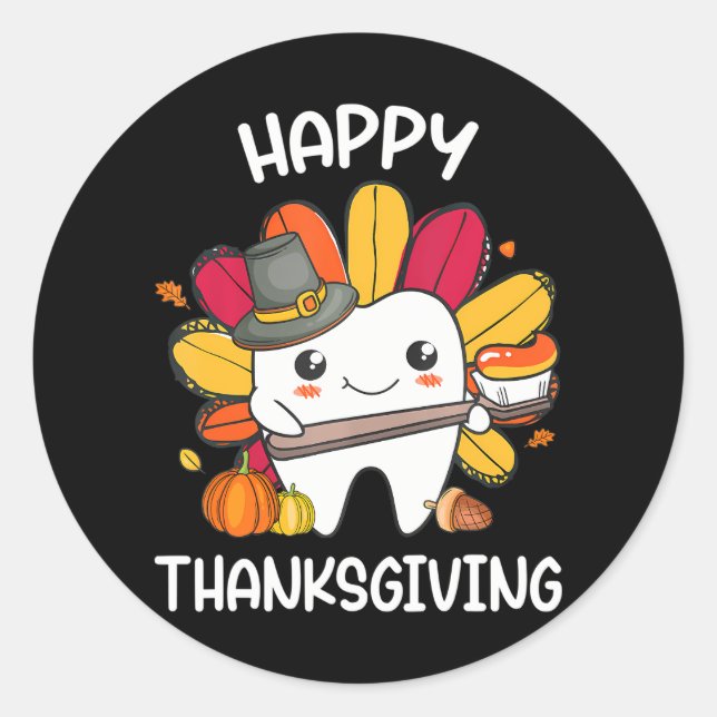 Sticker Rond Bon thanksgiving de la brigade dentaire Turquie (Devant)