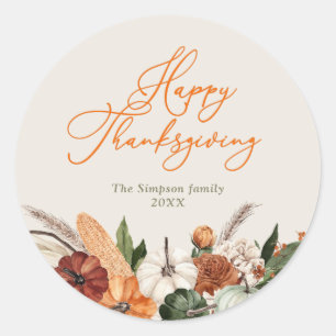 Sticker Rond bon thanksgiving de script élégant