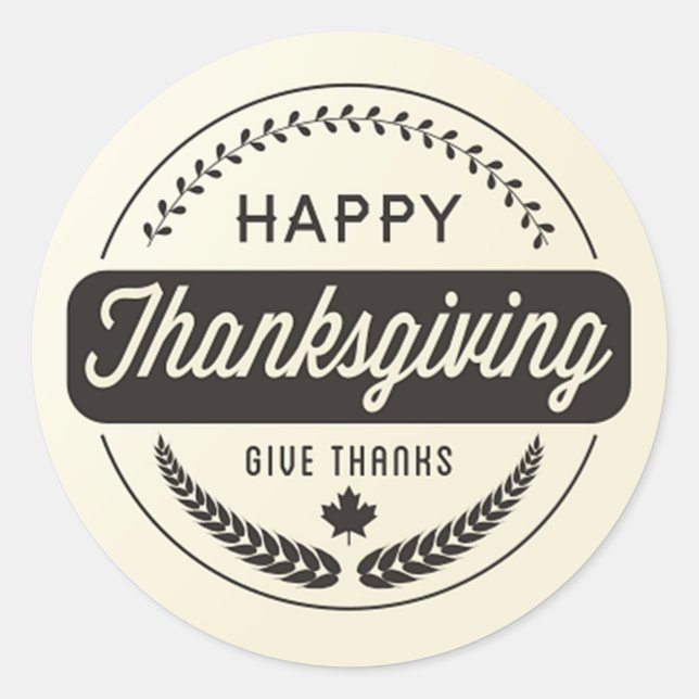 Sticker Rond Bon thanksgiving Jour Donner Merci (Devant)
