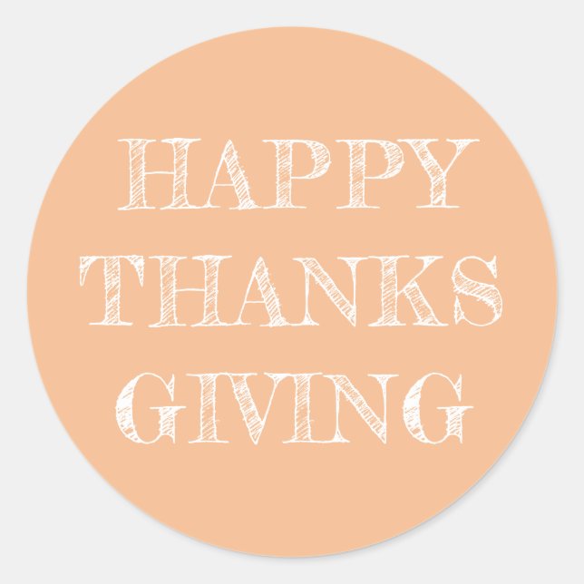 Sticker Rond Bon thanksgiving Moderne Simple Citrouille Orange (Devant)