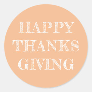 Sticker Rond Bon thanksgiving Moderne Simple Citrouille Orange