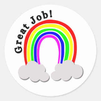 Sticker Rond Bon Travail ! Conception Rainbow