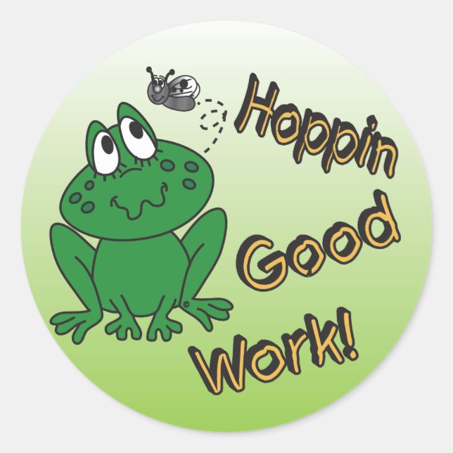 Sticker Rond Bon travail Hoppin (Devant)