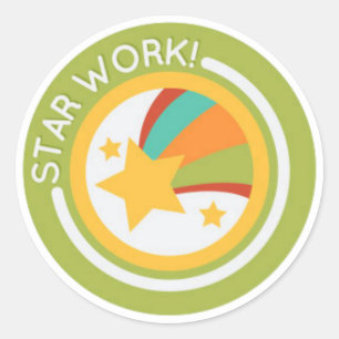 Sticker Rond Bon Travail Professeur Élève