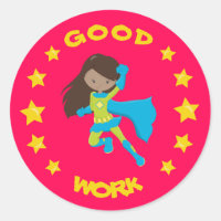 Bon Travail Super Héroïne Noire Éducation Scolaire