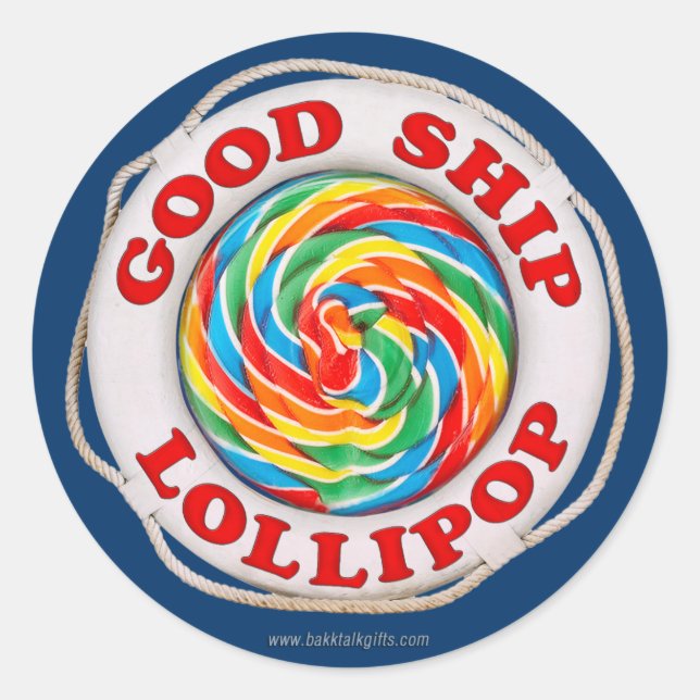 Sticker Rond Bon vaisseau Lollipop... (Devant)