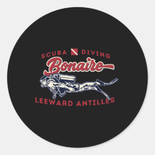 Sticker Rond Bonaire Leewing Antilles Curacao Scuba Diver