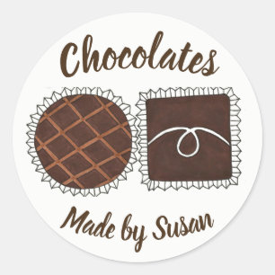 Sticker Rond Bonbon chocolatier personnalisé fait maison