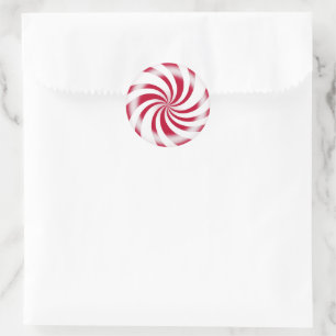 Sticker Rond Bonbon de menthe ronde rouge