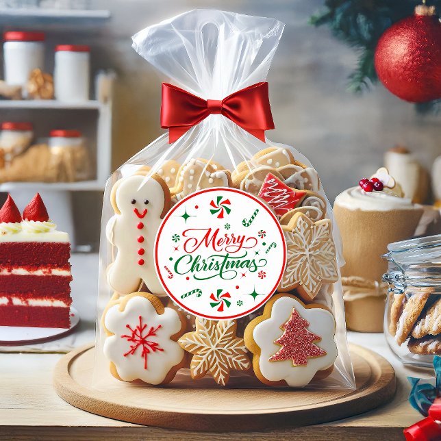 Sticker Rond Bonbons à la menthe de Noël (Créateur téléchargé)