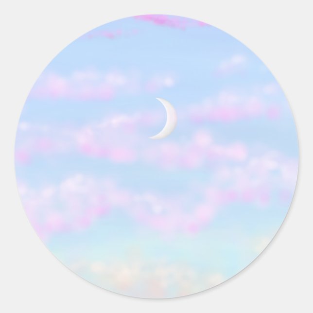 Sticker Rond Bonbons de coton Nuages de soirée Aimant (Devant)