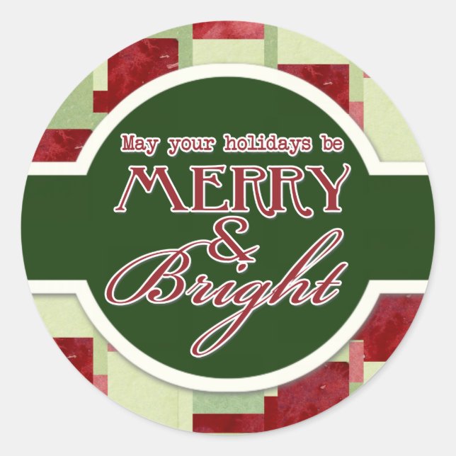 Sticker Rond Bonbons de menthe Noël Ornements modernes (Devant)