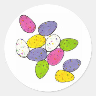 Sticker Rond Bonbons d'oeufs de Pâques au chocolat