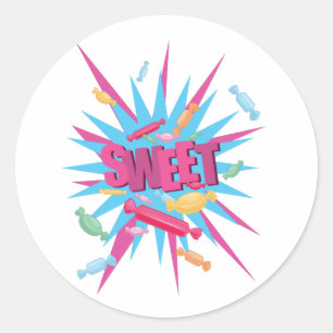 Sticker Rond Bonbons sucrés