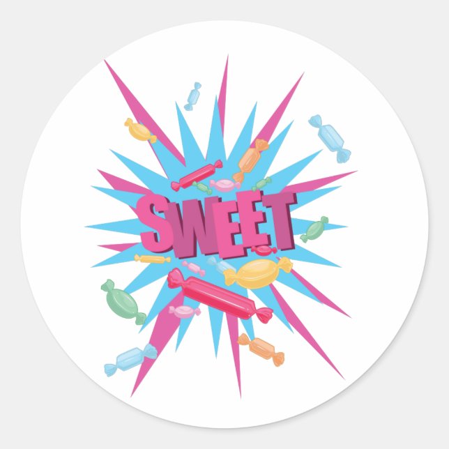 Sticker Rond Bonbons sucrés (Devant)