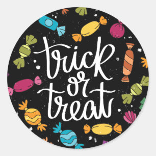 Sticker Rond Bonbons Trick Ou Traiter Halloween