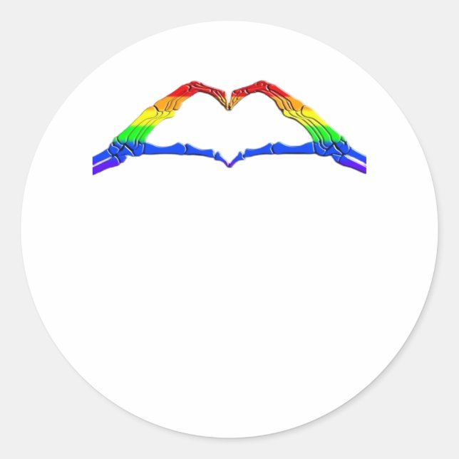 Sticker Rond Bone Hands Heart Classic (Devant)