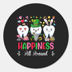 Sticker Rond Bonheur Dentaire Tout Autour Valentine St Patrick 