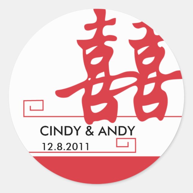 Sticker Rond Bonheur double (Devant)