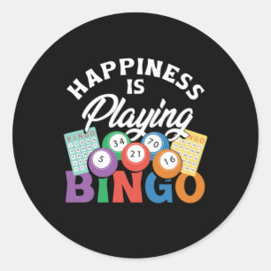 Sticker Rond Bonheur Jouer Bingo Lucky Joueur Jouer G