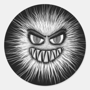 Sticker Rond Bonhomme de neige effrayant