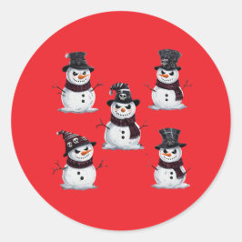 Sticker Rond Bonhomme de neige gothique