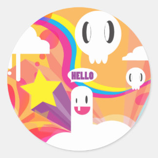Sticker Rond bonjour !