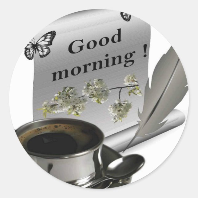 Sticker Rond Bonjour (Devant)