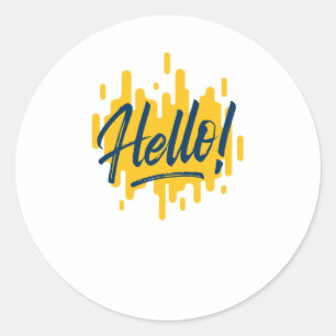 Sticker Rond Bonjour