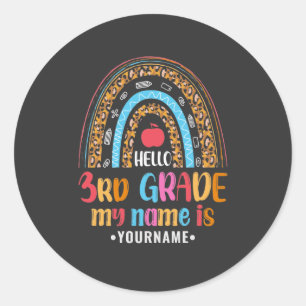 Sticker Rond Bonjour 3e année Mon nom est...Retour à l'école Ca