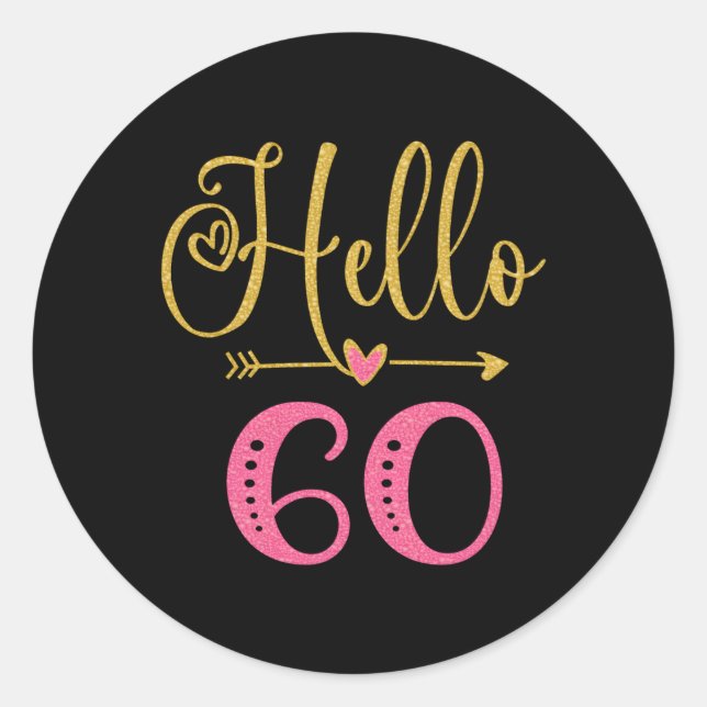Sticker Rond Bonjour 60'S 60E (Devant)
