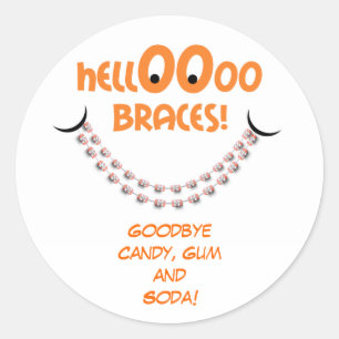 Sticker Rond Bonjour Accompagnez Orange Orthodontist Rappel du