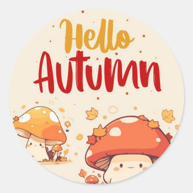 Sticker Rond Bonjour automne (Devant)