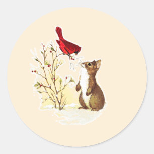 Sticker Rond Bonjour bâtonnets de lapin