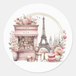 Sticker Rond Bonjour Bébé Fête Prénatale Parisienne