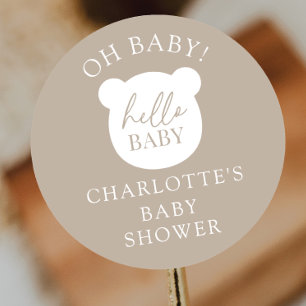 Sticker Rond Bonjour bébé ours C'est un garçon