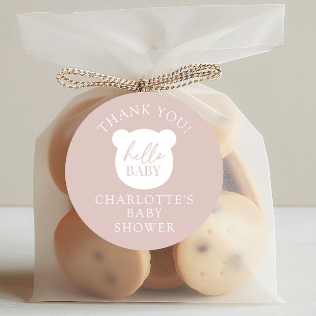 Sticker Rond Bonjour bébé ours Merci (Créateur téléchargé)