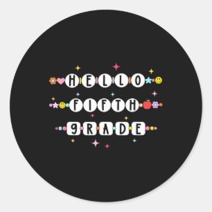 Sticker Rond Bonjour Bracelets d'amitié de cinquième année Reto