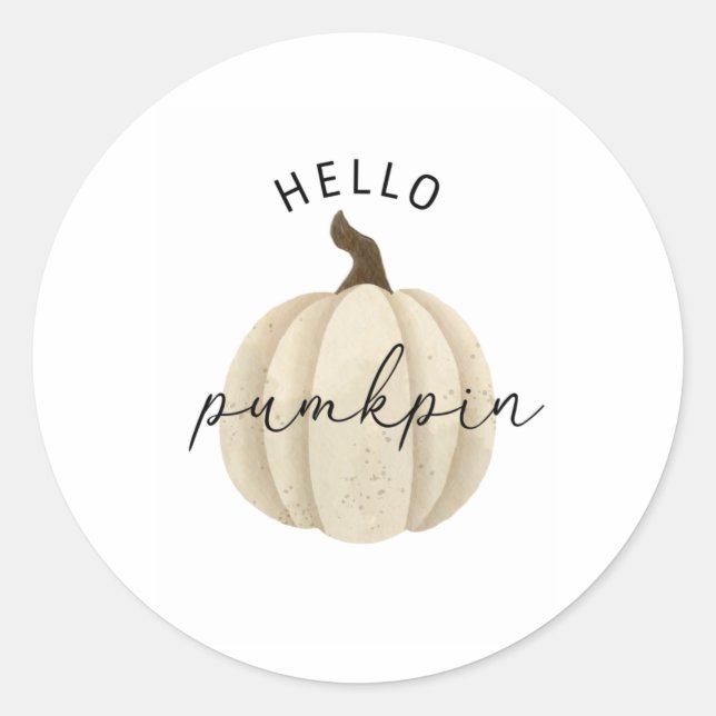 Sticker Rond Bonjour Citrouille - Automne, automne (Devant)