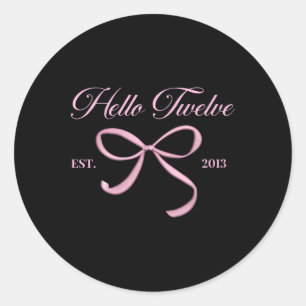Sticker Rond Bonjour Douze Est 2013 12e Anniversaire fille Coqu