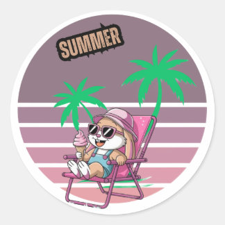Sticker Rond Bonjour été