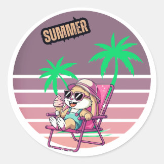 Sticker Rond Bonjour été