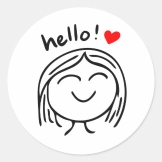 Sticker Rond Bonjour heureux