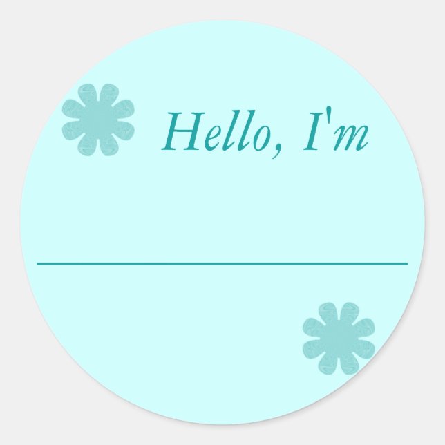 Sticker Rond "Bonjour, je suis......" (Devant)