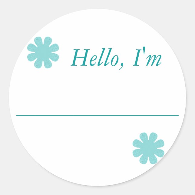 Sticker Rond "Bonjour, je suis......" (Devant)