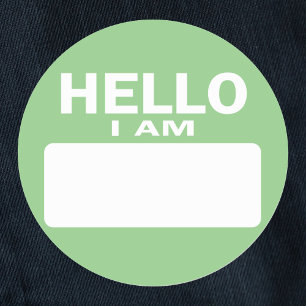 Sticker Rond Bonjour je suis - nom tag