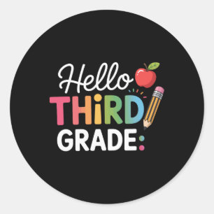 Sticker Rond Bonjour l'équipe de troisième année 3e année Retou